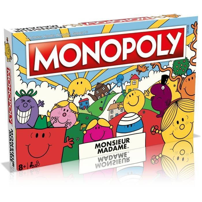 Monopoly Monsieur Madame - Jeu de société - WINNING MOVES - Monopoly mettant en vedette les personnages de Monsieur