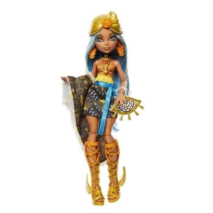 Monster High Coffret Monstrueux Secrets Poupée Cleo De Nile Série Look Irisé avec Casier Cerceuil 21 + Accessoires 4