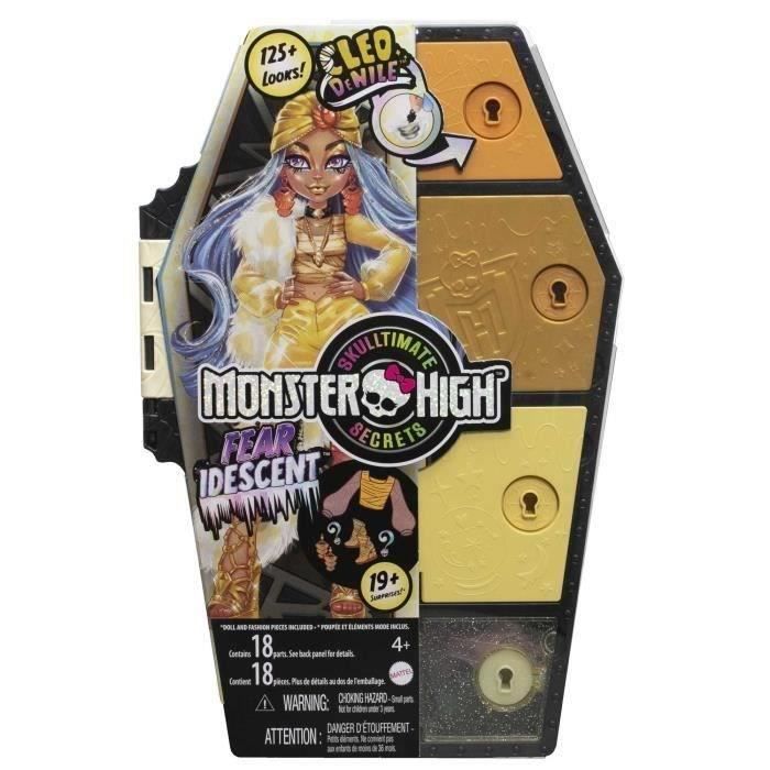 Monster High Coffret Monstrueux Secrets Poupée Cleo De Nile Série Look Irisé avec Casier Cerceuil 21 + Accessoires 4