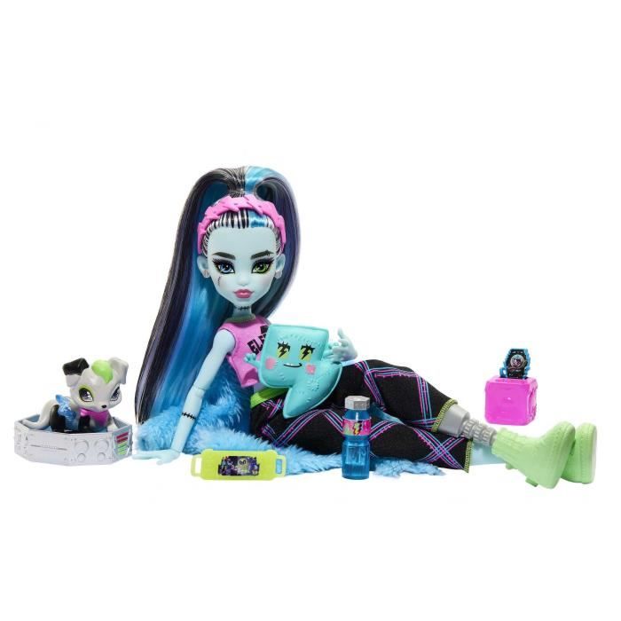 Monster High-Coffret Soirée Pyjama Frankie Stein-poupée et accessoires HKY68