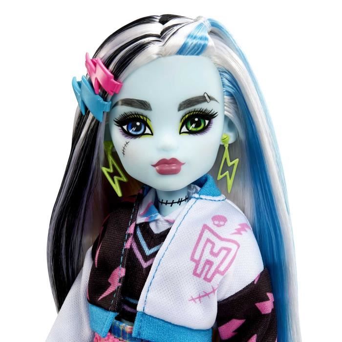 Monster High-Frankie Stein-Poupée avec animal cheveux noirs et bleus HHK53