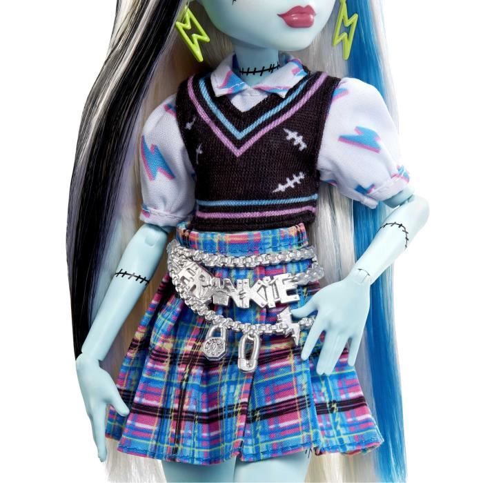 Monster High-Frankie Stein-Poupée avec animal cheveux noirs et bleus HHK53