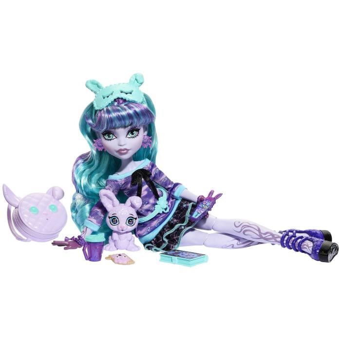 Monster High-Soirée Pyjama-Coffret avec poupée Twyla et accessoires HLP87