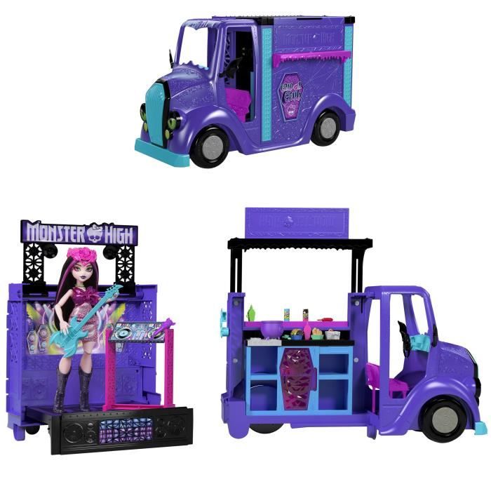 Monster High-Tour Bus Rock Sang-sationnel-Coffret avec poupée et bus HXH83