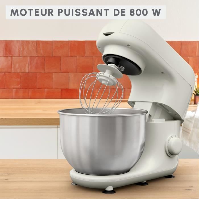 MOULINEX Bake Essential Robot pâtissier Bol 4.8 L Kit de pâtisserie 800 W Blanc QA160110