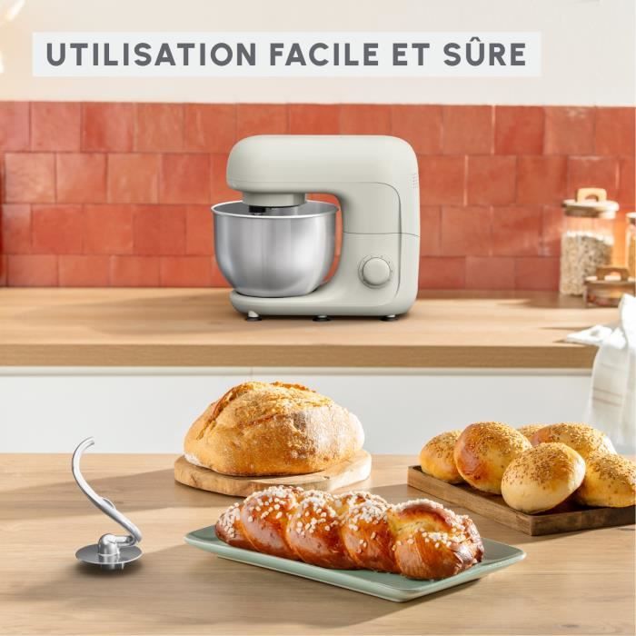 MOULINEX Bake Essential Robot pâtissier Bol 4.8 L Kit de pâtisserie 800 W Blanc QA160110