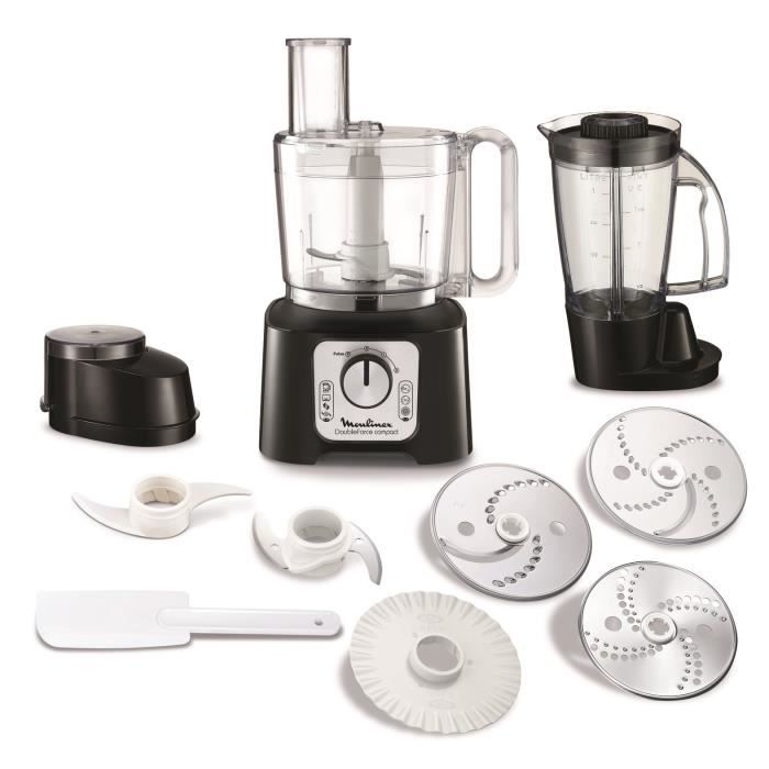 MOULINEX Double Force Compact Robot multifonction 2 sorties moteur 2 vitesses Blender Smoothies et Shakes 9 accessoires