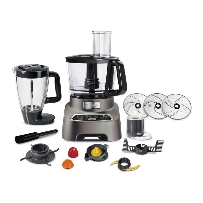 MOULINEX Double force Robot multifonction 2 sorties moteur 6 vitesses Blender Smoothies et Shakes 10 accessoires