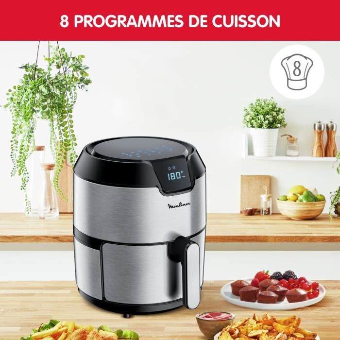 MOULINEX Easy Fry Digital Friteuse sans huile Capacité XL 4,2 L Ecran tactile 8 menus préprogrammés air fryer EZ401D10