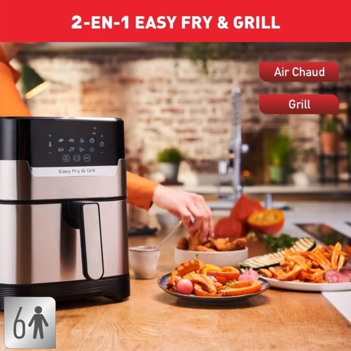 MOULINEX Friteuse sans huile + grill 4.2 L 8 programmes Température réglable Timer digital air fryer Easy Fry&Grill