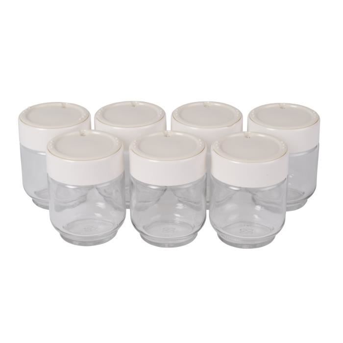 MOULINEX Lot de 7 pots en verre pour yaourtiere Yogurta Timer Compatible lave-vaisselle A14A03