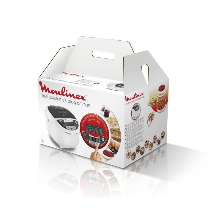 MOULINEX Multicuiseur 5 L 25 programmes Cuiseur riz Cuiseur vapeur Cuisson lente Cuve antiadhésive MK708E10