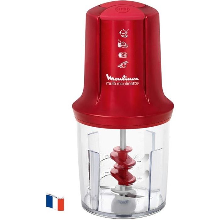 MOULINEX Multimoulinette Mini hachoir électrique 500 ml 6 lames acier inoxydable 2 vitesses Mixeur Fabriqué en France