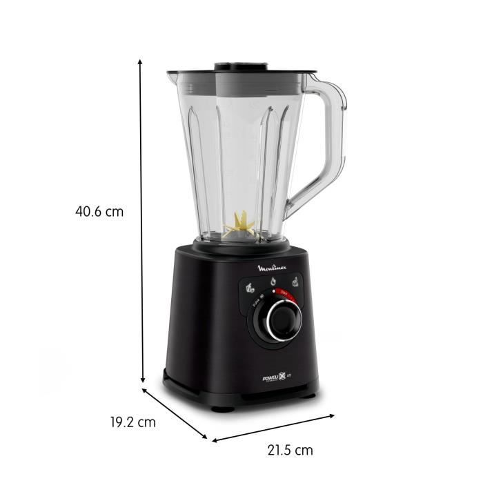 MOULINEX PerfectMix + Blender électrique Bol incassable 2 L Mixeur haute vitesse Lames acier inoxydale LM88A810