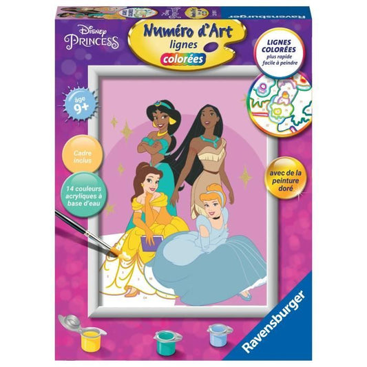 N° d’Art Disney Princess format 18x24cm,Kit de peinture par numéros Des 7 ans 23929 Ravensburger