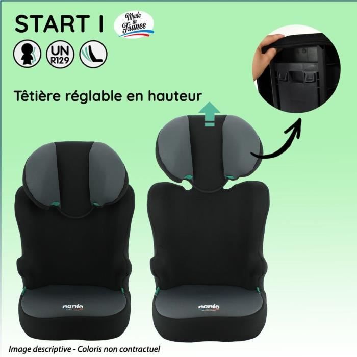 NANIA Rehausseur ceinturé START I Groupe 2/3 de 5 a 10 ans 15- 36 kg - 95-150 cm R 129 Tetiere réglable Base inclinable