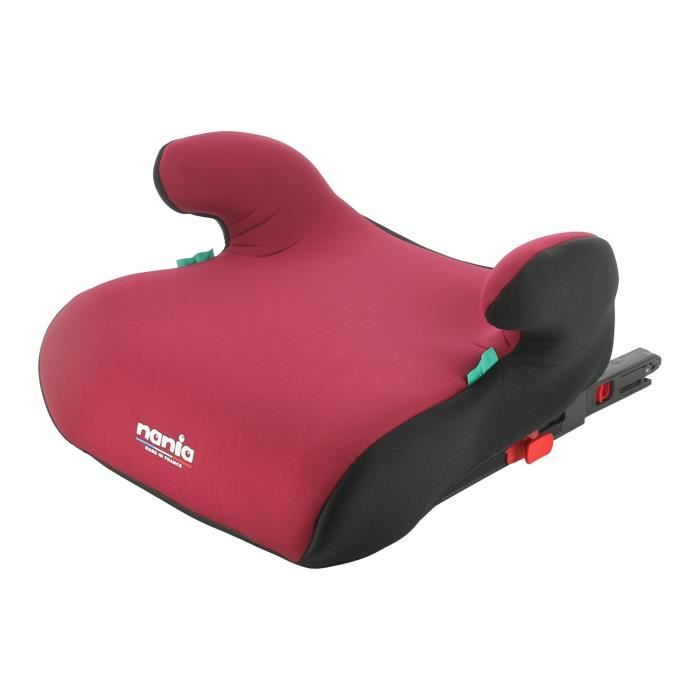 NANIA Rehausseur fixations isofix ALPHIX groupe 3 de 8 a 12 ans 25-36 kg 125-150 cm R129 - Avec accoudoirs - Rouge