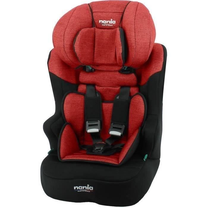 NANIA Siege auto ceinturé RACE I Groupe 1/2/3 de 3 a 10 ans 9-36 kg 76-140 cm R129 Tetiere réglable - Base inclinable