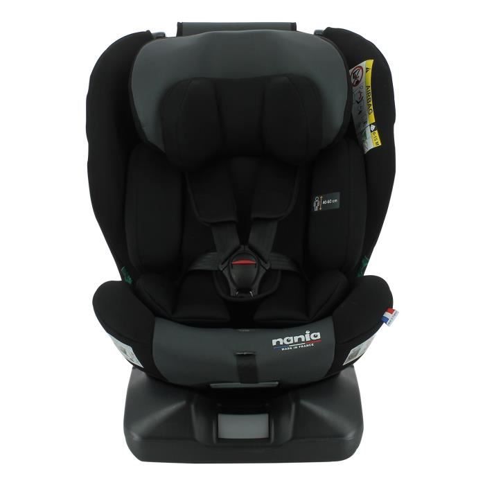 NANIA Siege auto isofix HYDRA I-Size Groupe 0/1/2/3 de a 12 ans 0-36 kg 40-150 cm R 129 - Pivotant - Inclinable - Noir