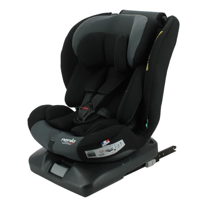 NANIA Siege auto isofix HYDRA I-Size Groupe 0/1/2/3 de a 12 ans 0-36 kg 40-150 cm R 129 - Pivotant - Inclinable - Noir