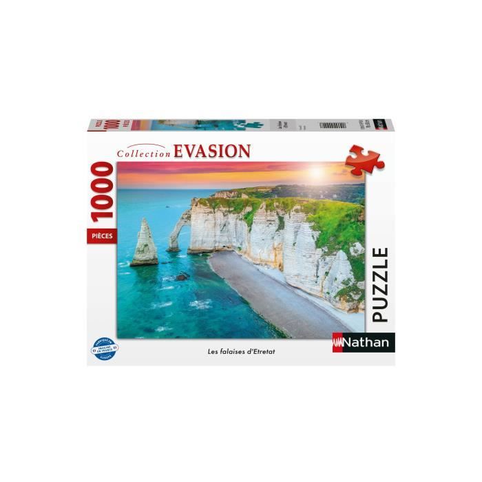 Nathan-Puzzle 1000p-Les falaises d’Etretat-Adultes et enfants des 14 ans-Puzzle de qualité supérieure-Encastrement