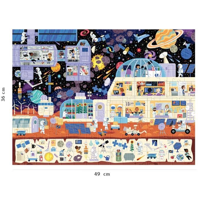 Nathan-Puzzle 150 pieces - Dans l’espace (Cherche et trouve)-4005556862139-A partir de 7 ans