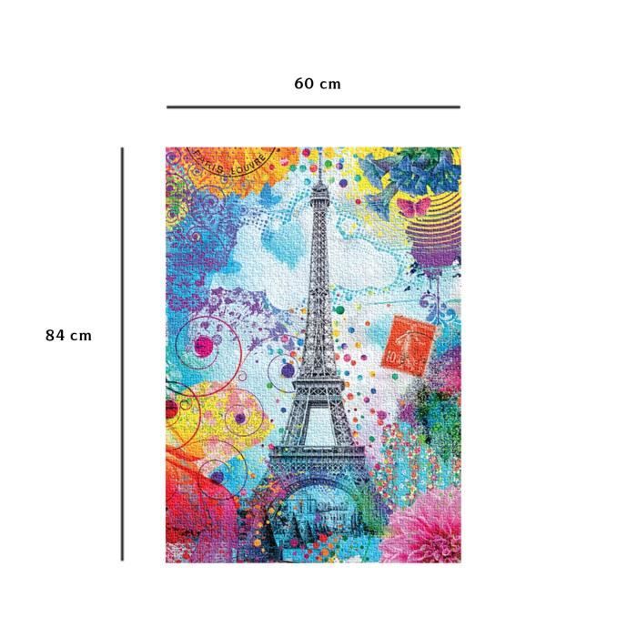 Nathan-Puzzle 1500 pieces-Tour Eiffel multicolore/Lars Stewart-Adultes et enfants des 14 ans-Puzzle de qualité