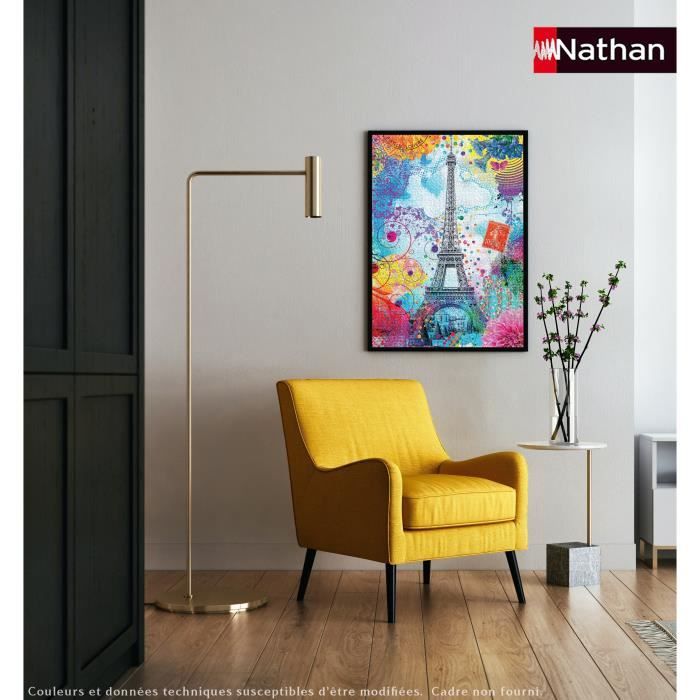 Nathan-Puzzle 1500 pieces-Tour Eiffel multicolore/Lars Stewart-Adultes et enfants des 14 ans-Puzzle de qualité