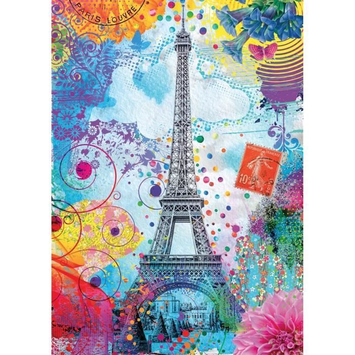 Nathan-Puzzle 1500 pieces-Tour Eiffel multicolore/Lars Stewart-Adultes et enfants des 14 ans-Puzzle de qualité