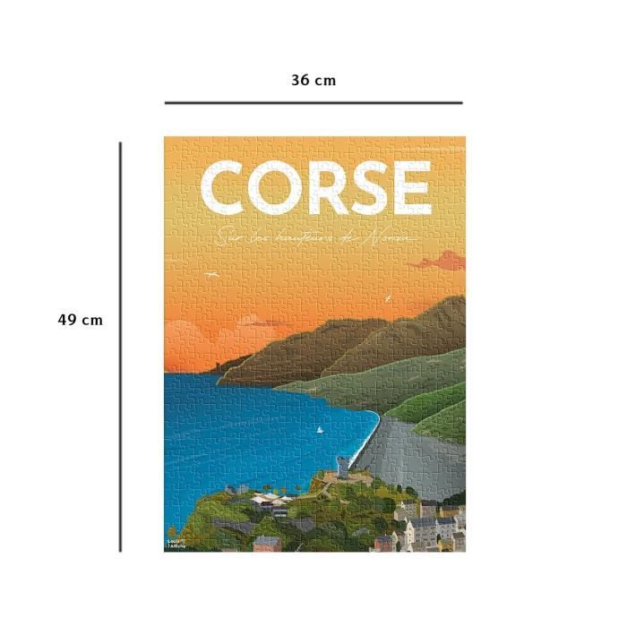 Nathan-Puzzle 500 pieces-Affiche de la Corse/Louis l’Affiche-Adultes et enfants des 10 ans-Puzzle de qualité