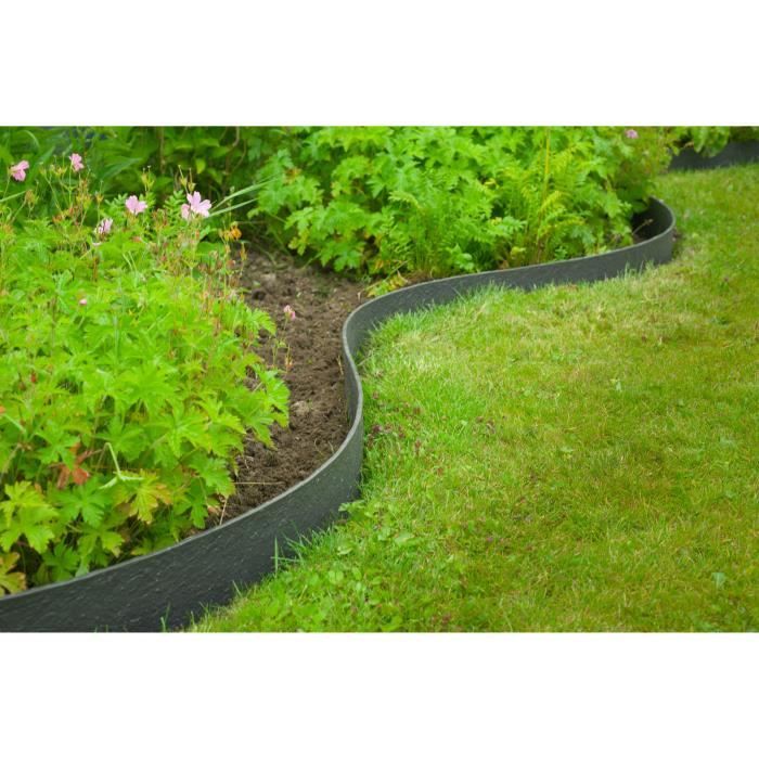 Nature Bordure de jardin 0,12x12 m 5 mm noir 446388 NATURE