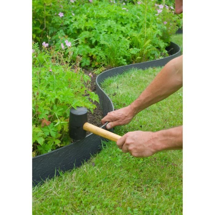 Nature Bordure de jardin 0,12x12 m 5 mm noir 446388 NATURE