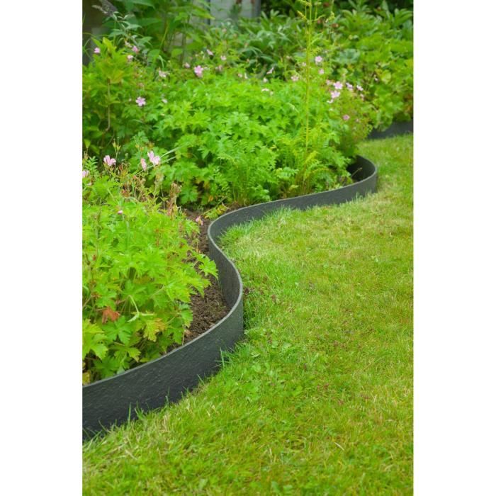 Nature Bordure de jardin 0,12x12 m 5 mm noir 446388 NATURE