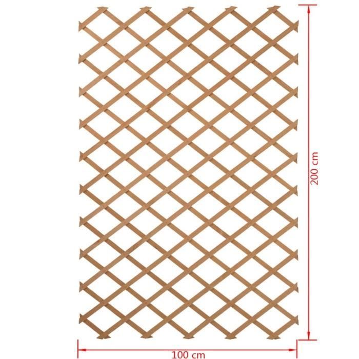 Nature Palissade de jardin 100 x 200 cm Bois Naturel 409346 NATURE