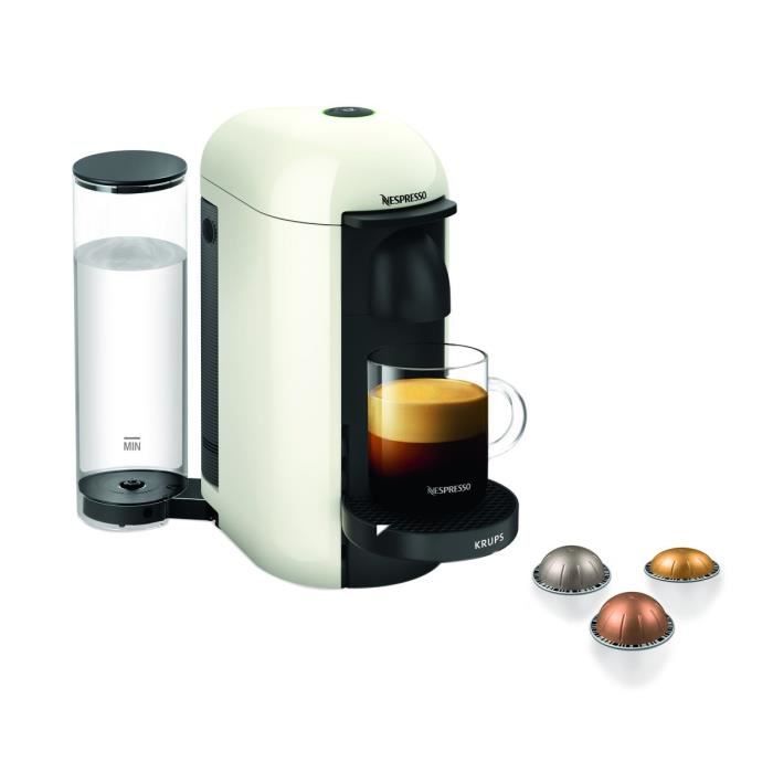 NESPRESSO KRUPS Vertuo Plus Machine a Café Cafetiere Espresso Blanc Ivoire YY3916FD