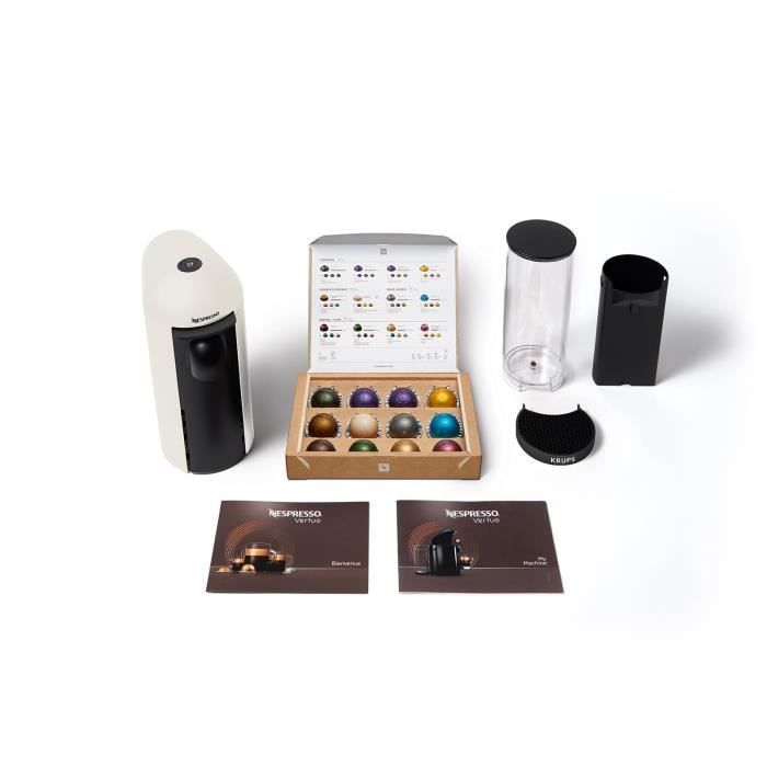 NESPRESSO KRUPS Vertuo Plus Machine a Café Cafetiere Espresso Blanc Ivoire YY3916FD