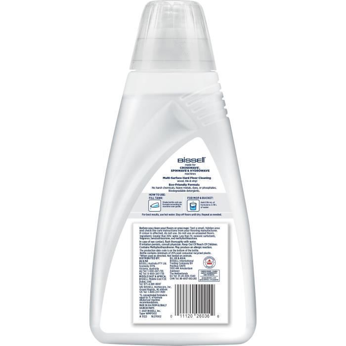 Nettoyant pour sols avec formule Naturelle - BISSELL - B3122 Crosswave - 1L Spécial Animaux Nettoyage Multi-Surfaces