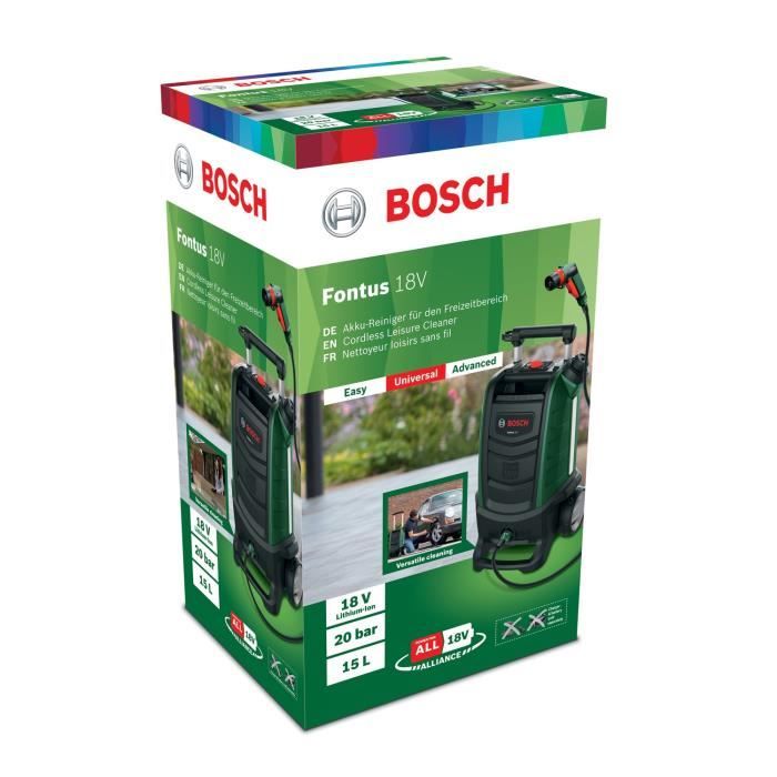 Nettoyeur haute-pression Bosch - Fontus 18 Gen2 - Pression réglable - Batterie Lithium - 15L - PowerForAll