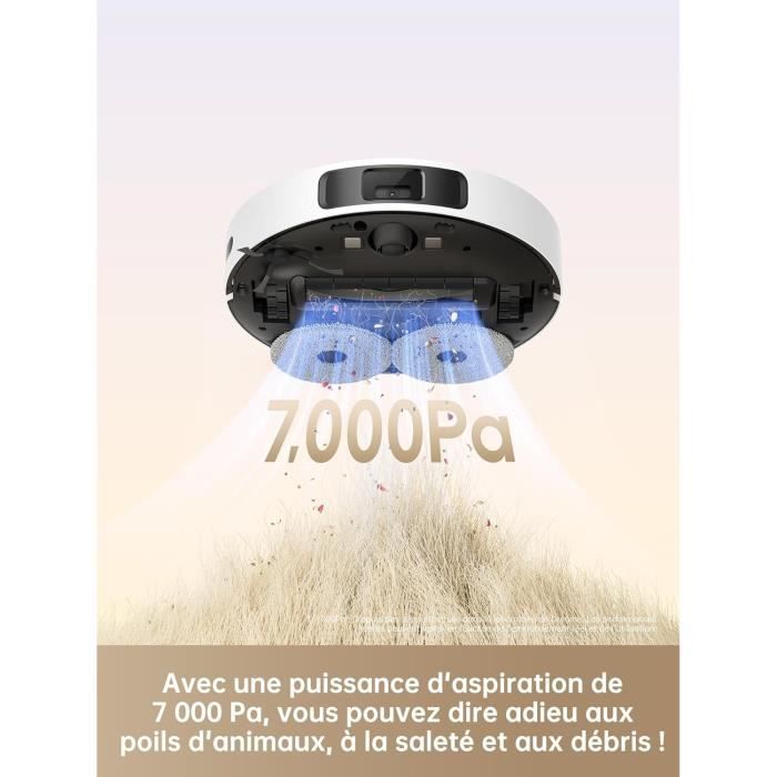 Aspirateur robot Dreame L10s Plus avec aspirateur puissant de 7000 Pa et vidage automatique