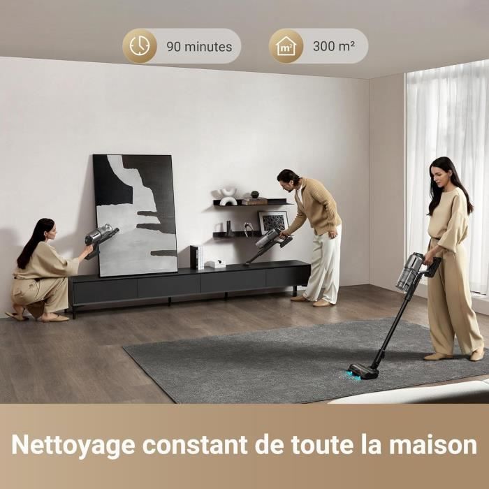 NEW DREAME Z30 - Aspirateur Balai sans Fil - Puissance 310 AW - Autonomie 90 Min - Technologie de Détection de Poussiere