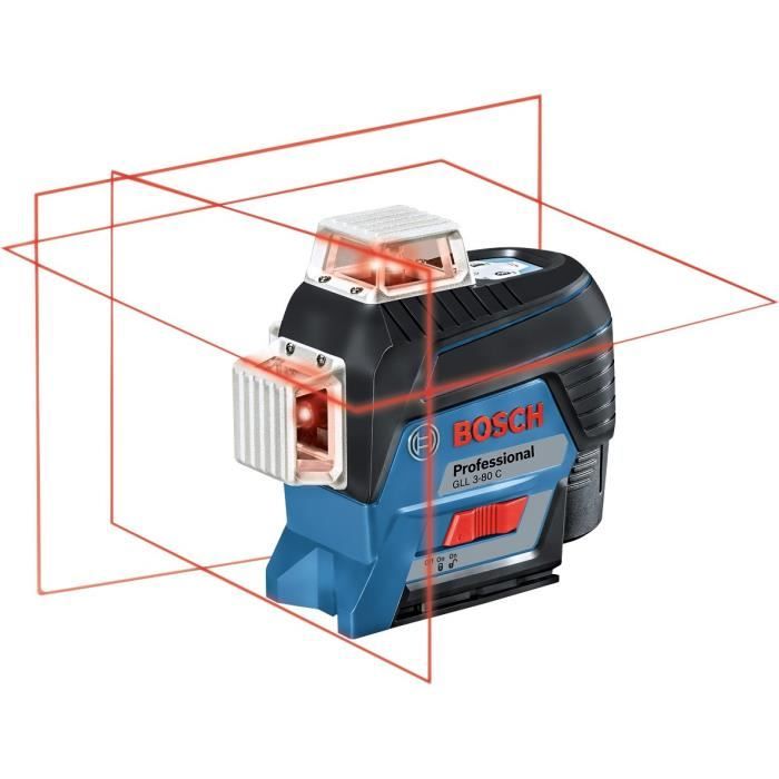 Niveau laser lignes Bosch Professional GLL 3-80 C - 0601063R00 - Noir et bleu - Sans fil - Portée 120 m