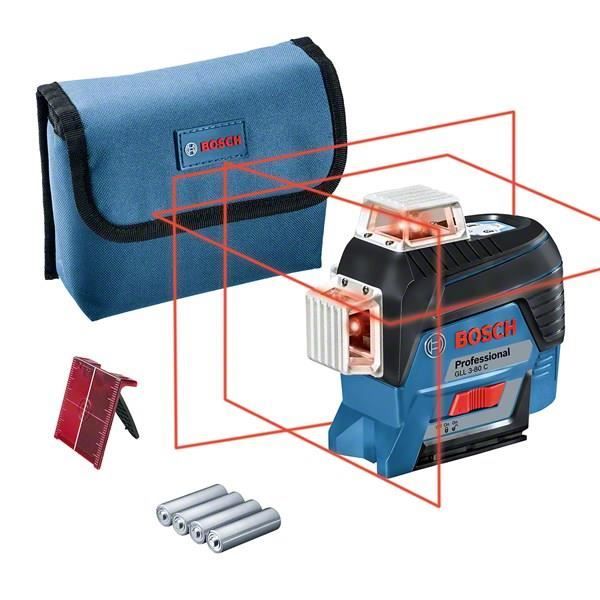 Niveau laser lignes Bosch Professional GLL 3-80 C - 0601063R00 - Noir et bleu - Sans fil - Portée 120 m