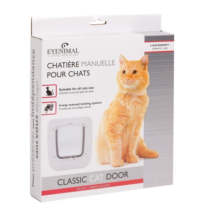 NUM'AXES Chatiere manuelle classique - 4 modes de verrouillage - Pour chat NUM'AXES