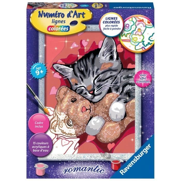 Numéro d’art - moyen - Chaton et son nounours - Ravensburger