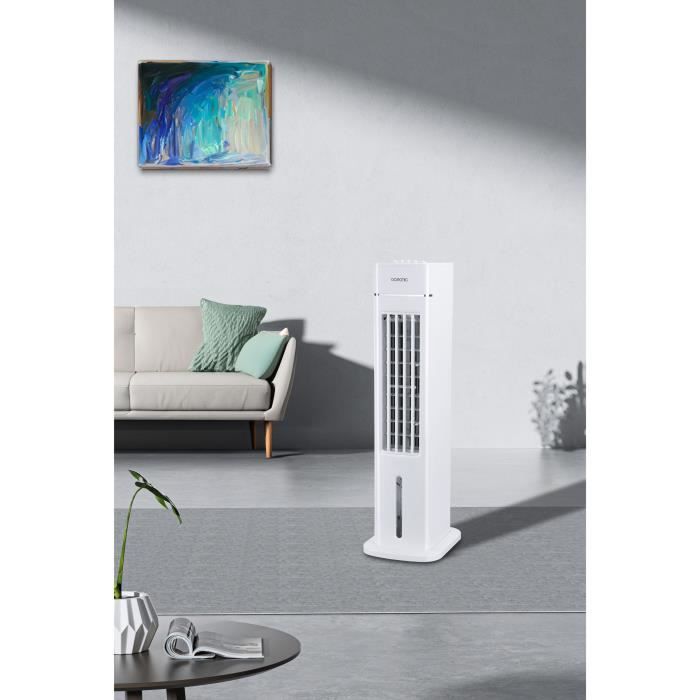 OCEANIC Rafraîchisseur d’air Ventilateur colonne OCEANIC - 70W - Hauteur 76.5 cm - 3,5L - 3 vitesses - Oscillant - Blanc