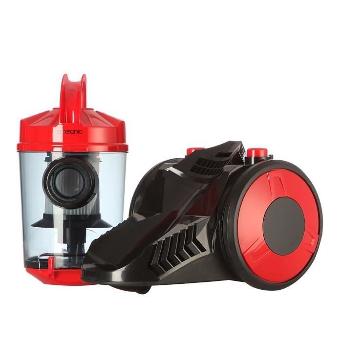 OCEANIC VC10RBAX2 Aspirateur traîneau sans sac - 700W - 80dB - A - Rouge