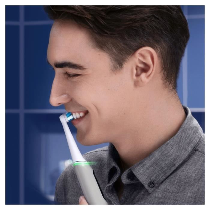 Oral-B iO 6S Brosse a Dents Électrique connectée Bluetooth Grise 2 Brossettes 1 Étui De Voyage