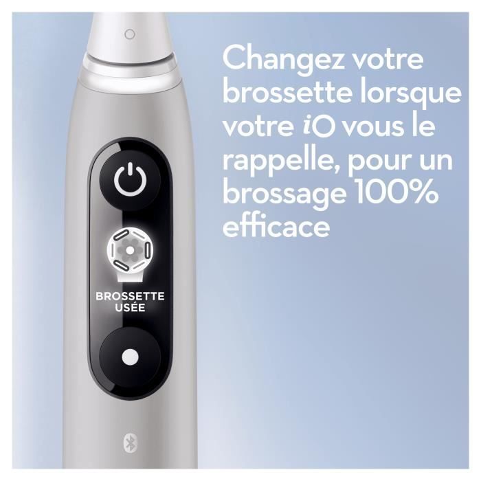 Oral-B iO 6S Brosse a Dents Électrique connectée Bluetooth Grise 2 Brossettes 1 Étui De Voyage