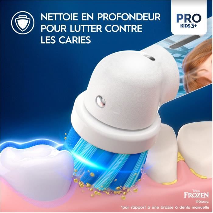 Oral-B Pro Kids Brosse a Dents Électrique Enfant Reine des Neiges Disney 1 Brossette Brossage Doux Minuteur