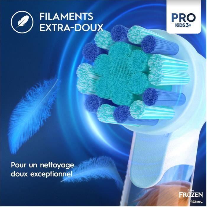 Oral-B Pro Kids Brosse a Dents Électrique Enfant Reine des Neiges Disney 1 Brossette Brossage Doux Minuteur